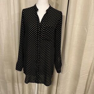 Polka Dot Long Tunic Blouse (S)